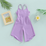 Conyson Fashion Kids Girls Summer Jumpsuit Pants Solid Color V-neck Strap Suspender Flared Pants Baby Girls Clothes Dress Casual