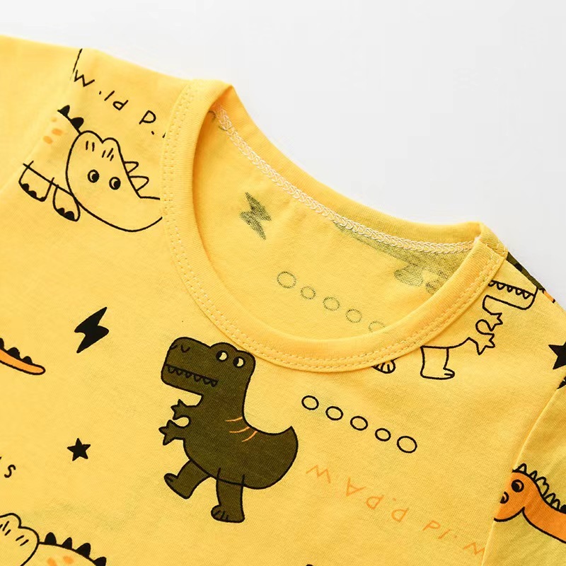 Conyson High Quality Korean Style Spring Summer Cotton Kids Pyjama Sets Boys Girls Short Sleeve Two Pieces Clothes