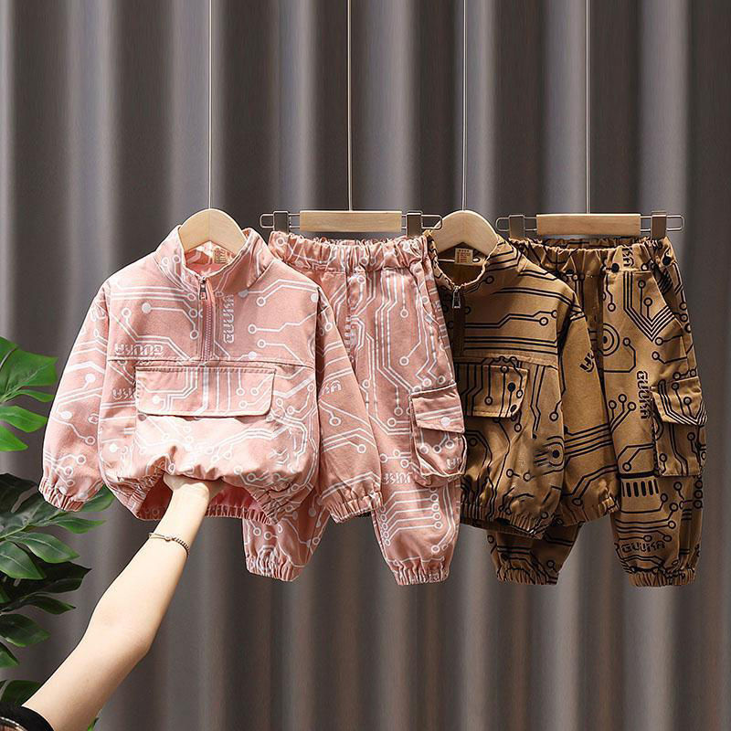 Conyson fashion Wholesale toddler casual suits Baby Clothes Kids pop boy girls zipper cotton clothing Tracksuits Sweatsuit Sets