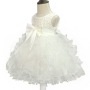 Birthday Party Red Layered With High Quality Hot Sale Princess Party Dress Lace Bow Flower Performance Girls Puffy Dresses