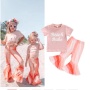 Conyson Fashion Summer Littler Girls Outfits Pink Short Sleeve T-Shirt Long Stripe Flower Pants Kids Girl Casual Clothes Suits