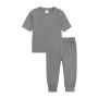 Conyson Customize children clothes short sleeve plain cotton summer kids girls clothing sets