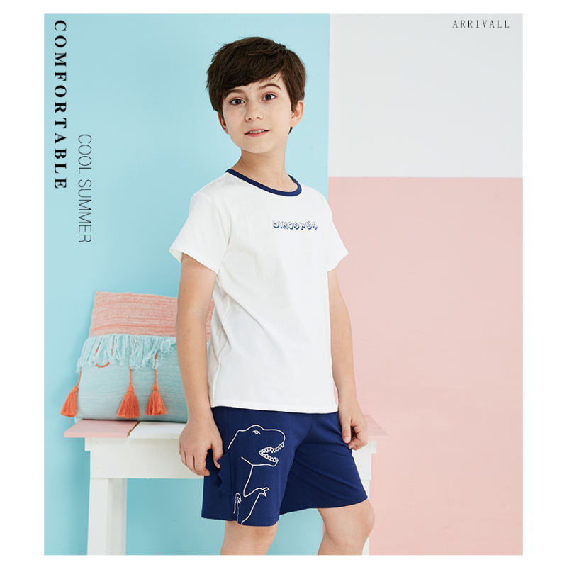 Wholesale kids cotton pajamas new products boys summer clothing set SY20935