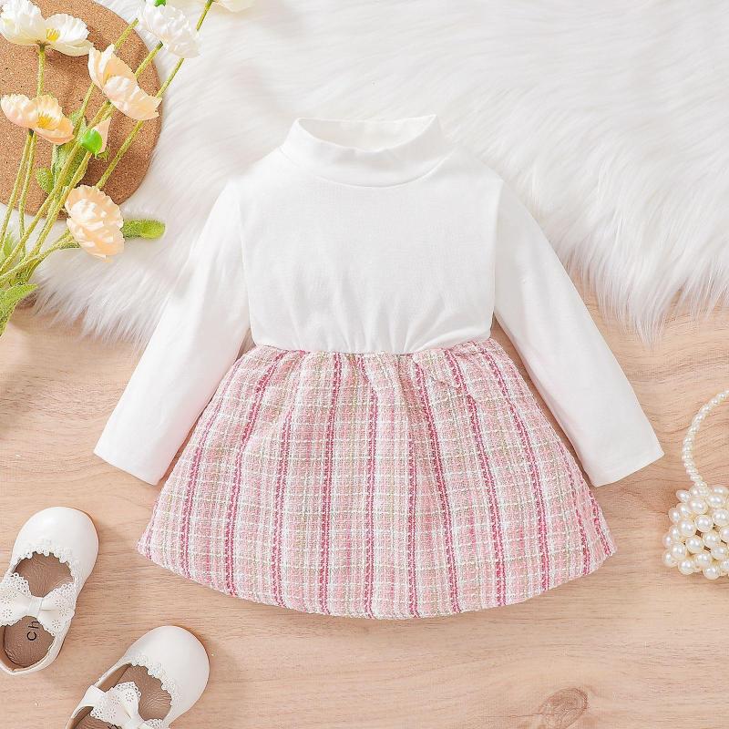 Conyson New Spring Fall Girl's Dress Sweater Suit Little Girl Kids Children's Clothing Knitwear Top Skirt Two Piece Tutu skirt