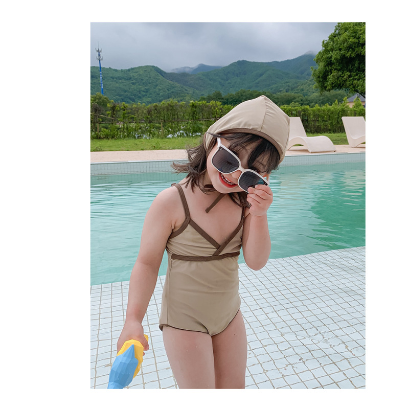 Conyson Summer Kid Beachwear Bodysuit Cute Girl Swimming Suit Baby Girls Solid Swimwear Toddler Swimsuit Kids Bathing Suit