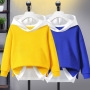 Wholesale Custom Logo Unisex Kids Hoodie Sweater Splicing Stitching Color Assumes Two Pieces Casual Sports Tops Upper Garments
