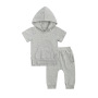 Conyson Kids Baby Boy Clothes Custom Logo Short sleeves hoodies Two Piece Biker Outfits Toddler Girls Boutique Clothing Sets
