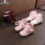 Conyson High Quality New Children Shoes PU Leather Waterproof Winter Kids Snow Shoes Girls Rubber Boots Fashion Martin Boots
