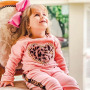 Conyson Valentine's Day Gift New Toddler Kid Baby Girl Winter Clothes Sets Long Sleeve Leopard Tops Long Pants Outfit Tracksuit