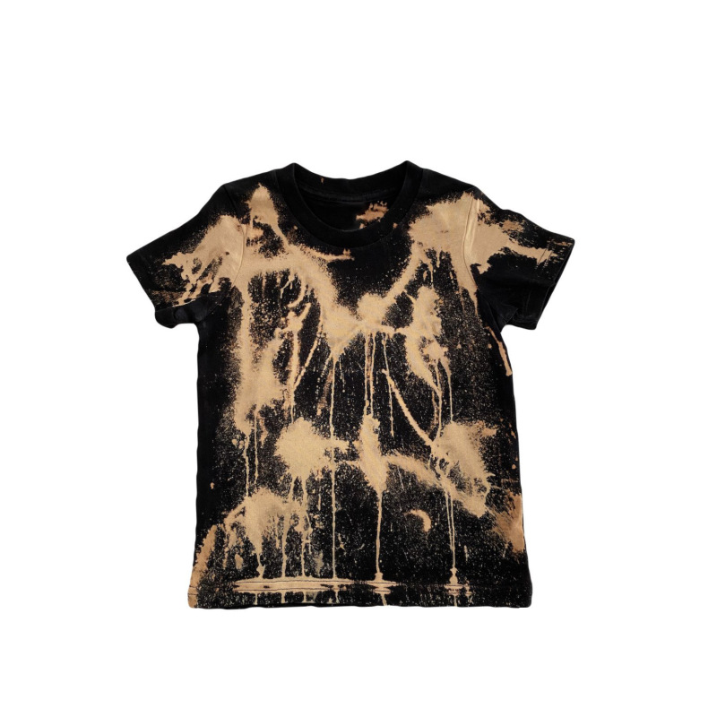 Conyson Wholesale Summer Toddle Boy Cotton Clothes Gold Print Top Baby Boys and Girls Short Sleeve T-shirts