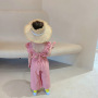 Conyson new arrive hot sale korea summer fashion designer kids cotton clothes 2-6years girl solid short sleeve clothing jumpsuit