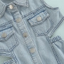 CONYSON summer rts fashion kids Toddler Single clothes sets wear Girl Sleeveless Baby Girls casual Jackets Denim button clothing