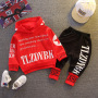 Conyson Wholesale Cotton Spring Unisex Stripe Casual Long Sleeve Zip Sweatsuit Boutique Baby Boys' Clothing 2 pcs Sets