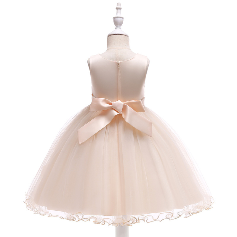 Conyson Embroidered Bow Kids Girls Dresses Party Wear Princess Children Clothes Performance Litter Girl Dress