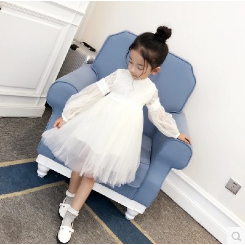Hot Sale Latest Design Princess Long Sleeve Baby Girl Summer Flower Girl Frock Dress For Kids Girls