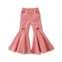 Conyson Design Ripped Jeans Toddler Girl Bell Bottoms Holes Print Girl Jeans Bell Bottom Pants Girls Elastic Waist Trousers
