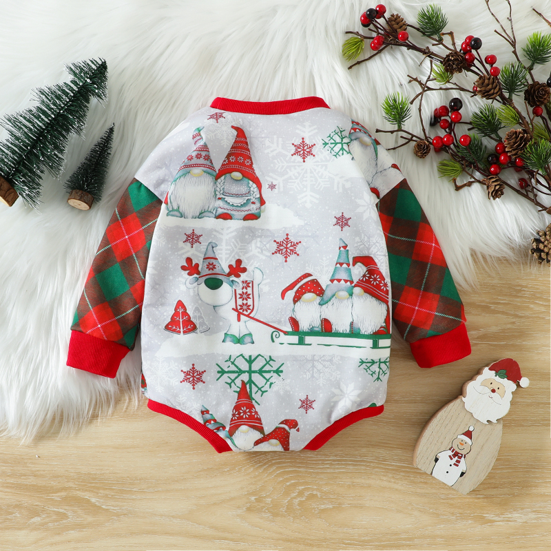Conyson Christmas Baby Girls Boys Cotton Jumpsuits 0-24M  Letter Printed Long Sleeve Infant Baby sweatshirt Romper