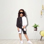 Conyson Summer Casual Mother Daughter Black White Short Sleeve Matching Sweatshirts Family Set Mommy and Me Clothes Suits