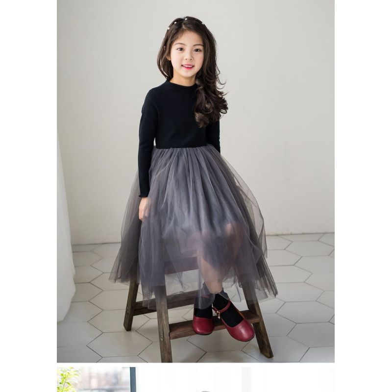 Conyson Wholesale Spring Clothing 3-15 Years Kids Long Sleeve Mesh Ballet Tulle Children Pink Dance Tutu Girls Dresses