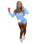 Summer Women Casual Bodysuit Cuff Slits Strapless Siamese Trousers Long Sleeves Short Pants Playsuits Solid Color Jumpsuit