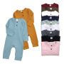 Hot Selling Autumn Organic Cotton Unisex Baby Romper Long Sleeve Baby Clothes Newborn Baby Romper Clothes