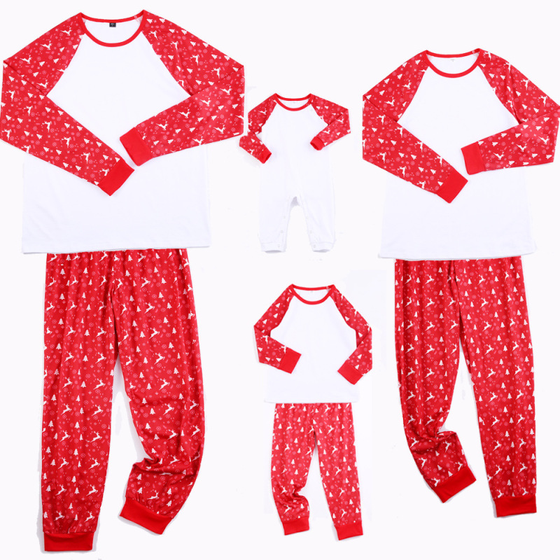 Popular Family Parent-child Outfit Autumn Winter Parent-child Pajamas Set Cute Print Long Sleeve Pajamas Set
