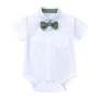 Conyson Wholesale Best Quality Spain Organic Vest Newborn T-shirt Bow Infant Suspender Cute Cloth Short Sleeve Baby Boy Romper