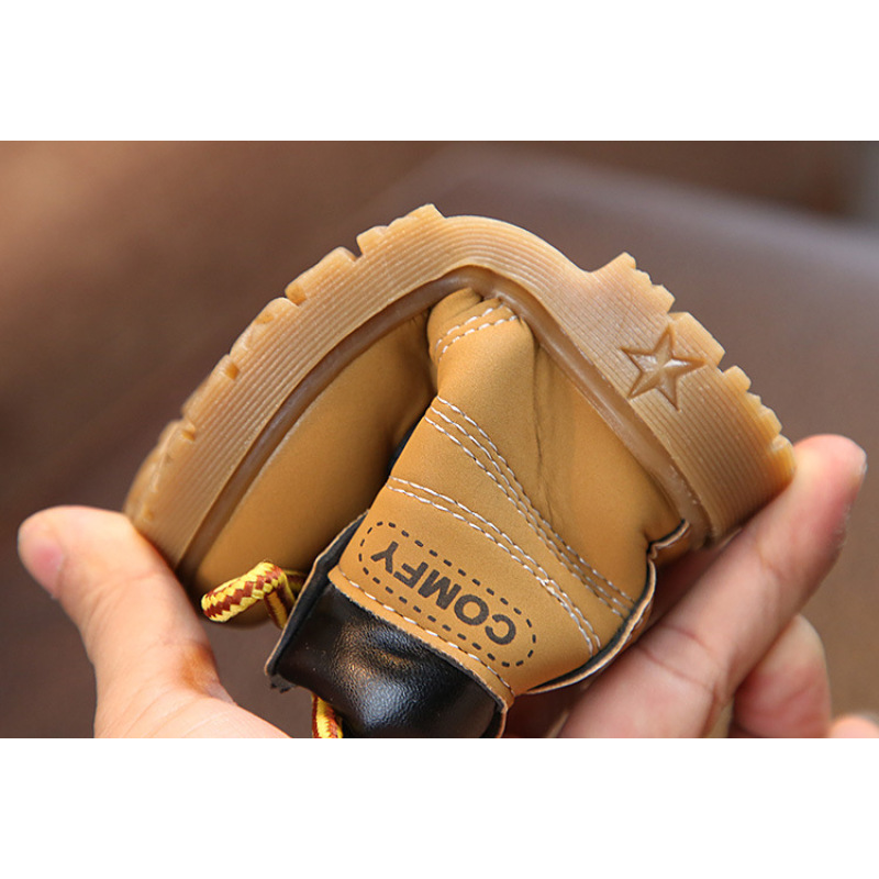 Conyson wholesale good quality kids winter Korean fashion boutique designer little boy girls Outdoor pu leather martin boot