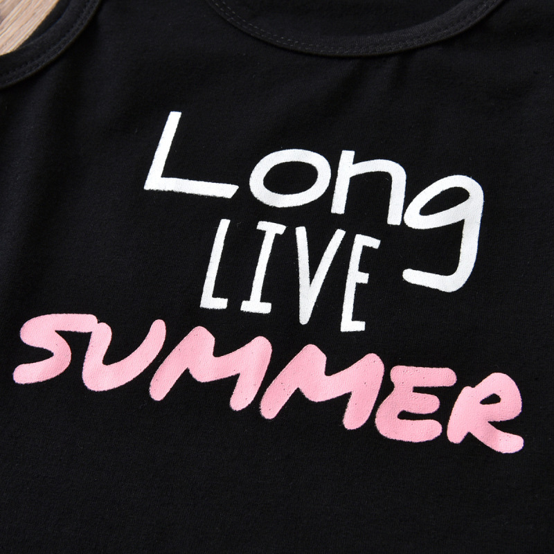 Conyson rts korea fashion summer Children's print rainbow cotton clothes infant kid short suit two-pieces vest girl clothing Set