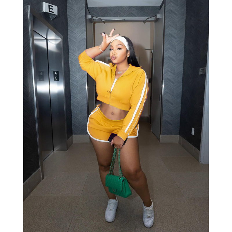 Hot Sale High Quality Summer Custom Jumpsuits Plus Size Jacket Gym Wear Zipper Sweatsuit Puff Cozy Jogger 2 Pieces Women Set
