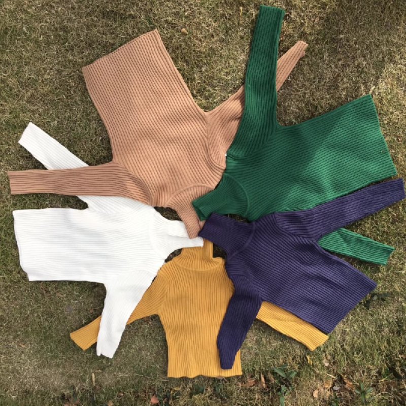 Spring New Baby Turtleneck Sweater Children Clothing Tops 1-7 Year Boys Girls Knitted Pullover Toddler Sweater Kids Sweater