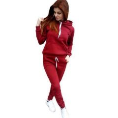 Wholesale Hot Sale High Quality Custom Tracksuit Long Sleeve Sport Gym Fleece Pullover Plain Crop Top Oversize Women's set