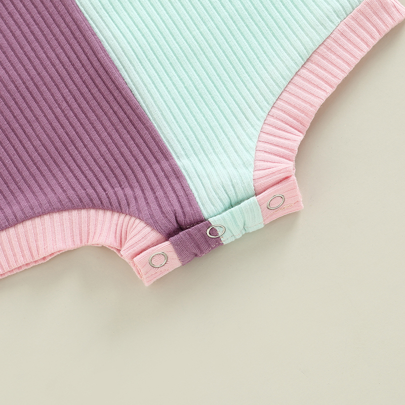 Conyson New Style Girl Baby Clothing Patchwork Jumpsuits Knitted Sweater Button Romper Suits Cute Infant Ribbed Playsuit