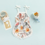 Conyson Wholesale Baby Girls Romper Flower Stripe Printed Sleeveless Tie-Up Shoulder Strap Sling Halter Jumpsuits Clothing Kids