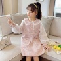 Conyson RTS Hot Sale Spring Autumn 3-9 Year Baby Girls Casual Style Cotton Knitted Doll Collar Fancy Baby Girl One Piece Dress
