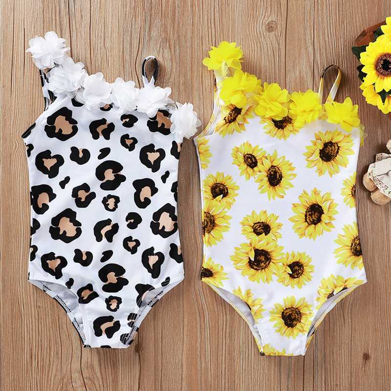 2021 New Wholesale Hot Sell Kid Baby Girl Bikini Sunsuit Toddler Clothing Kid Baby Girl Bathing Suit Sunflower Toddler