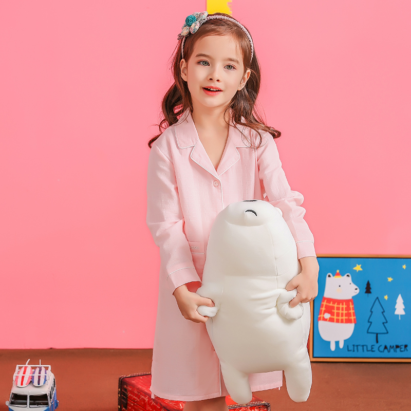 Conyson Wholesale Cute Long Sleeve and Long Pants Cartoon Summer Cotton Kids Pajamas Girl Long Sleeve Dresses