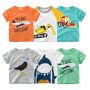 2021 Hot Sale Fashion Short Sleeve  Cartoon Printing Cotton Kids T-Shirt Baby outfits