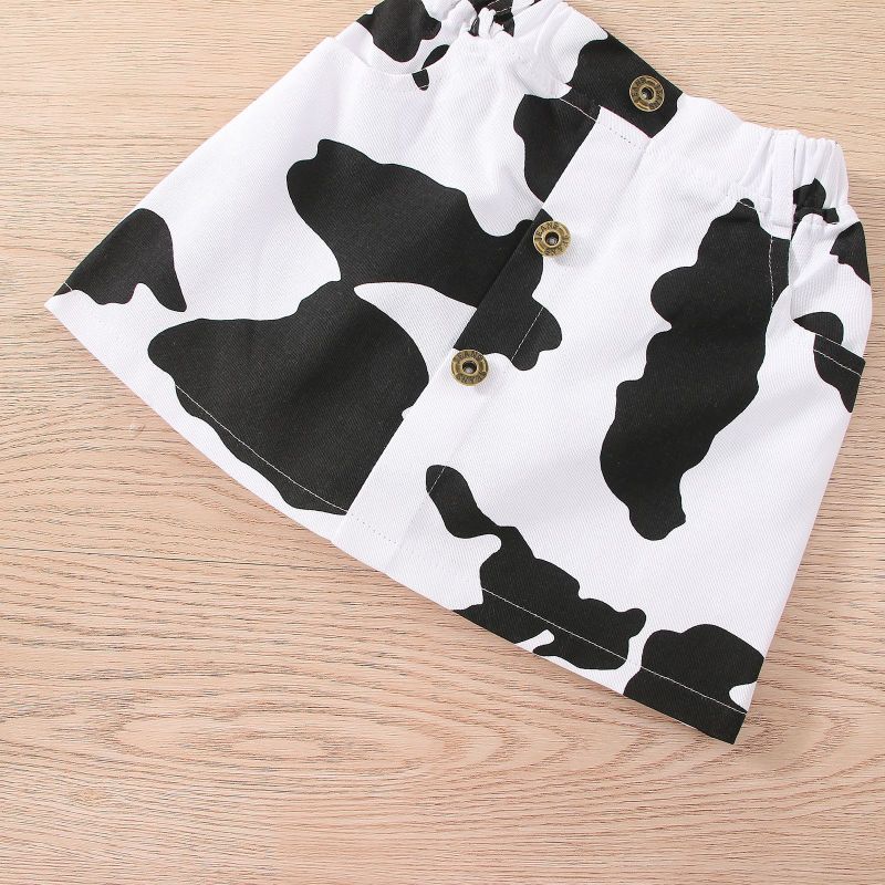 Conyson korean fashion Baby kid Girl summer cow printing skirt sleeveless cool clothes COTTON casual children wear clothing sets