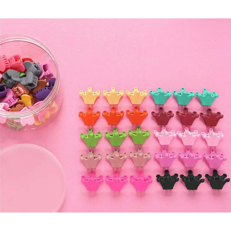Mini Cute Candy Color Small Hair Clips Flower Doudou Plastic Hairpins Girls Ponytail Fashion Simple Hair Headwear