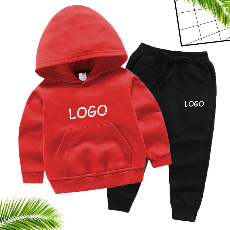 Moletom Infantil Personalizar Logo Personalizado Atacado Conjunto de Roupas Infantis de Alta Qualidade Calça Jogger com Moletom 2pcs Conjunto de Roupas Casuais para Bebês