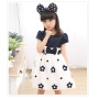 Conyson hot sale summer leisure polyester Girls Dress print casual bowknot pure color Girl sunflower Dress Korean Girl Dresses