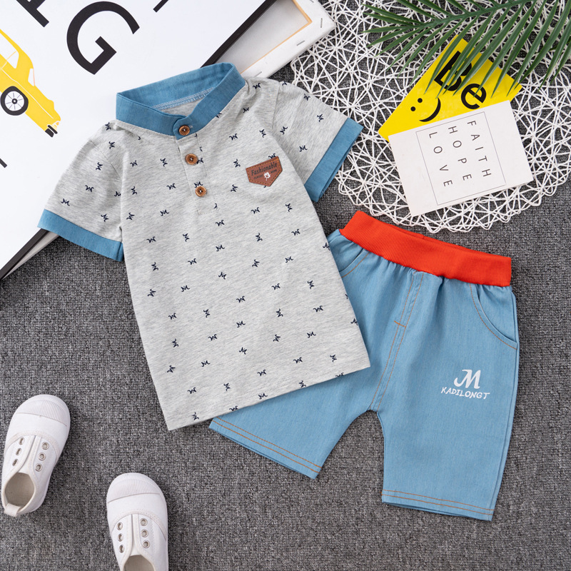 Conyson Polo Shirt 2 Pieces Cotton Toddler New Arrival Summer Casual Boys 2 Pieces Children 1-5Y Summer Boys Clothing Sets