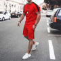 hot sale designers Custom logo Made Outdoor men's fashion jogger Clothes suit clothing summer two-piece adult t-shirts short Set