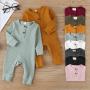 High Quality NewBorn Baby Bodysuit Clothes Ribbed Cotton Button Knitted Long Sleeve Baby Knit Romper