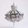 Noble Gorgeous Dress Sleeveless Little Kids Birthday Clothes Children Fashion New Design Luxury Flower Fancy Girls Party Dresses