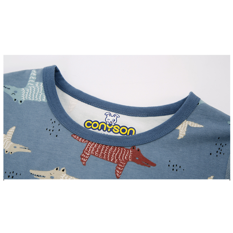 High Quality Wholesale Cartoon Knitted Boy's Sleepwear Korean Kids Designer Pajamas Set
