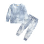Conyson hot sale fashion Designer Non-hooded Long Sleeve TIE-DYE children clothes Girl autumn Kids wholesale Clothing Sets