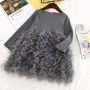 Conyson Wholesale High Quality Spring Mesh Baby Clothing Sets Knit O-Neck New Designers Long Sleeve Girls Princess Dress