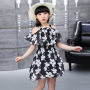 Hot sale Summer Chiffon Kids cheap short sleeve young print Floral beautiful Princess Party Elegant Casual teenage girls Dresses